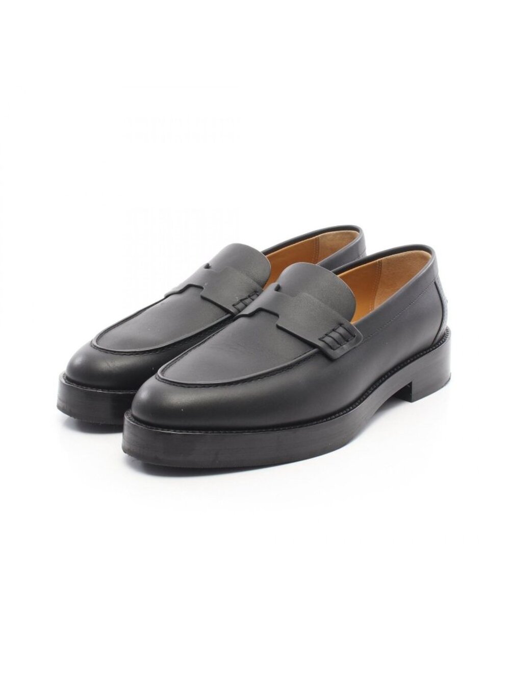 Hermes Loafers Moccasins Hour Leather Black